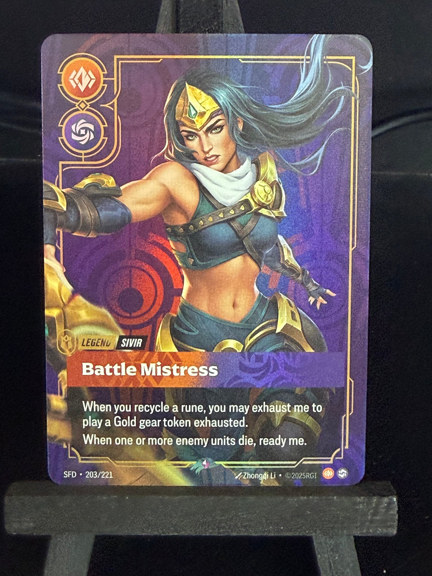 Battle Mistress 203/221 Rare Spirtforged Riftbound Card