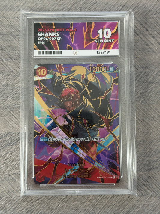 Shanks OP06-007 SP Japanese - The Best Vol 2 Gem Mint 10 Ace Grading