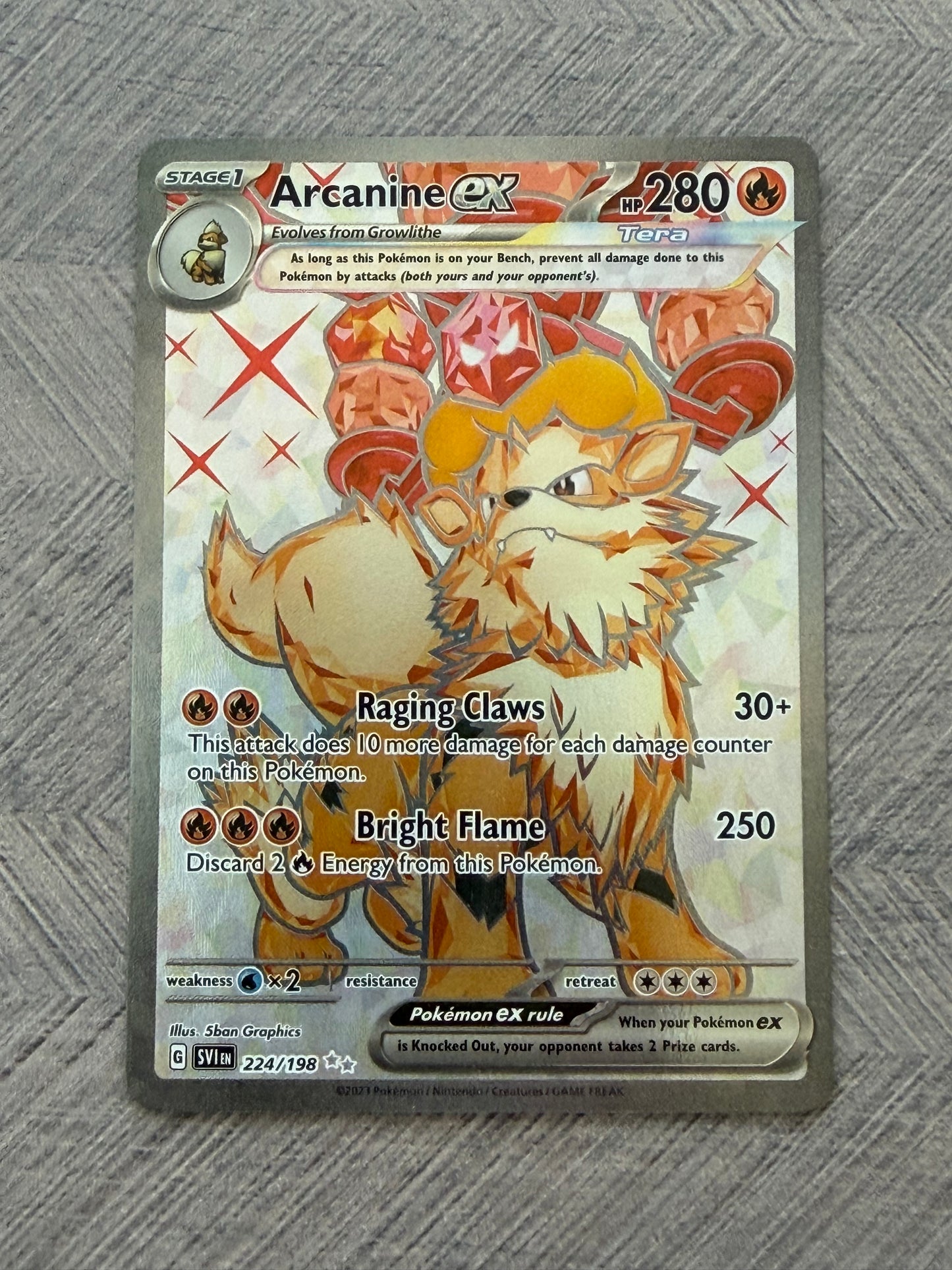 Arcanine 224/198 Full Art Scarlet & Violet Base Pokémon Card - English