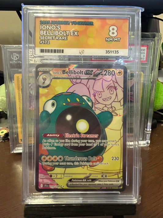 Iono's Bellibolt SR - 172/159 - Journey Together - NM-MT 8 Ace Graded Card