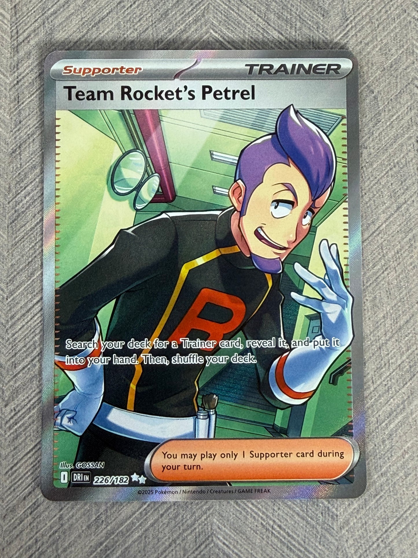 Team Rocket's Petrel 226/182 Full Art Destined Rivals Pokémon Card - English