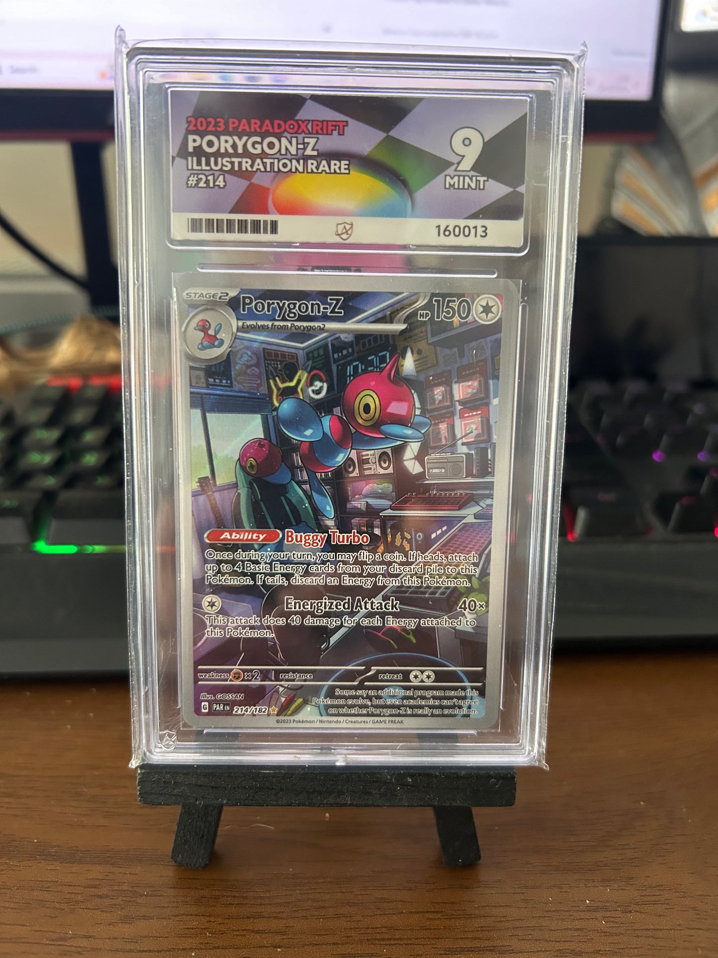 Porygon-Z Illustration Rare - Paradox Rift - 214/182 - Ace Grading - Mint 9 Graded Card