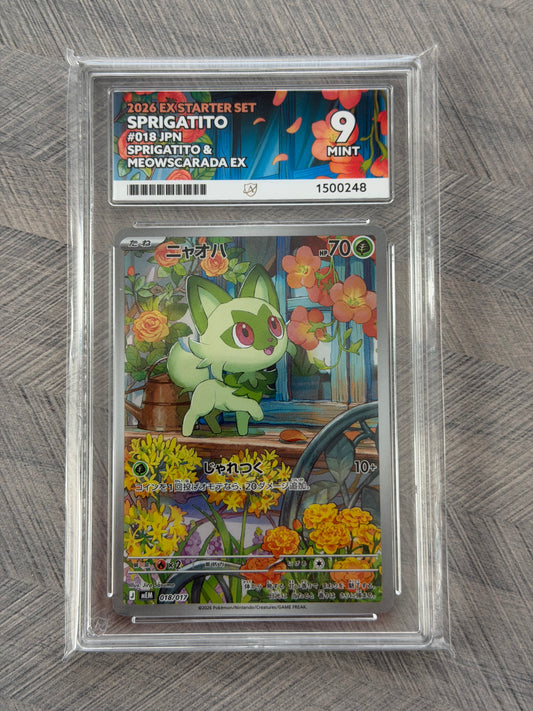 Sprigatito 018/1083 EX Starter Set Japanese - Mint 9 Ace Grading Card