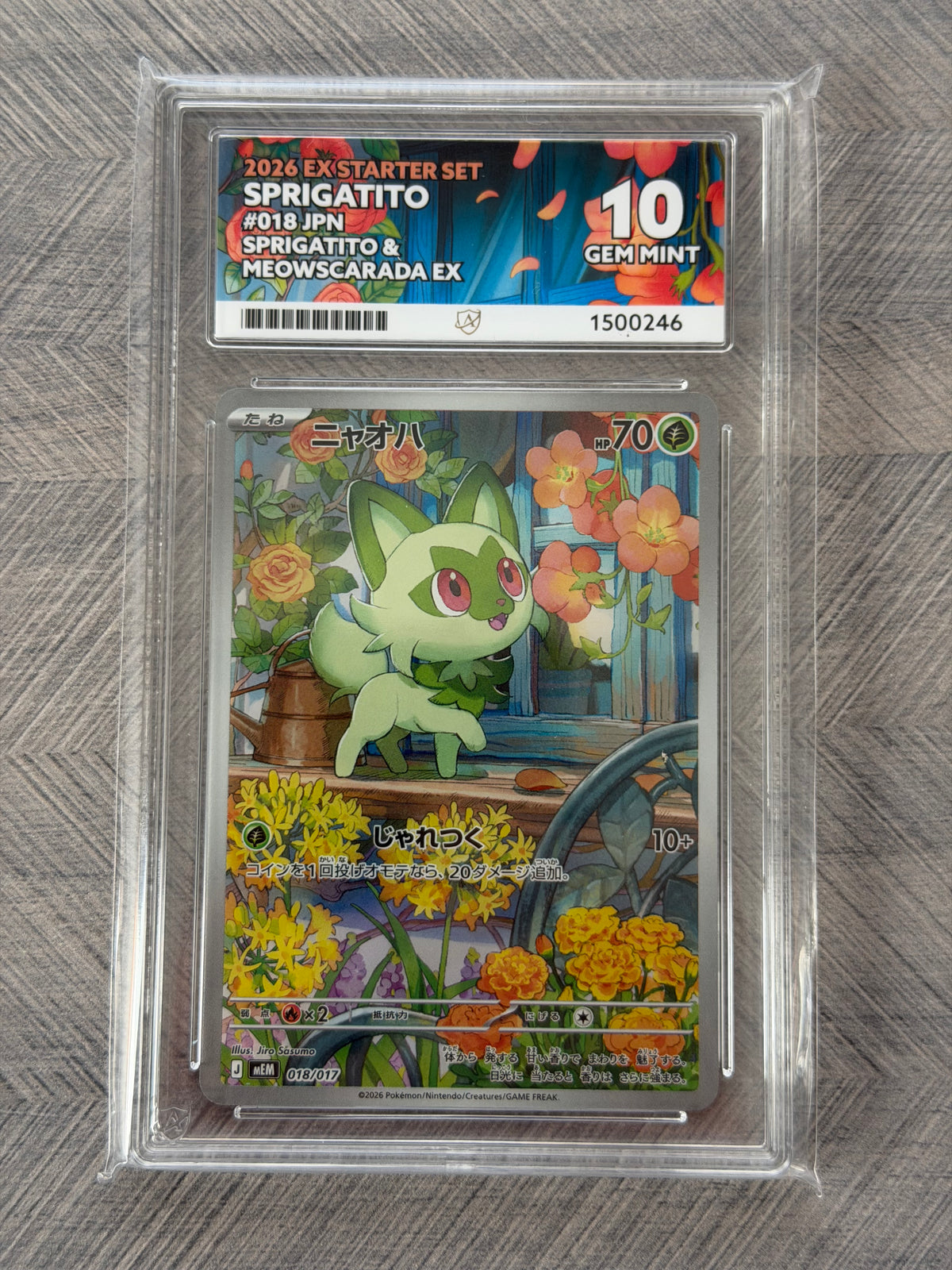 Sprigatito 018/1083 EX Starter Set Japanese - Gem Mint 10 Ace Grading Card