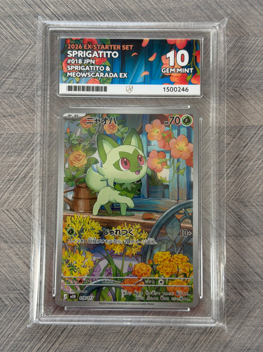 Sprigatito 018/1083 EX Starter Set Japanese - Gem Mint 10 Ace Grading Card