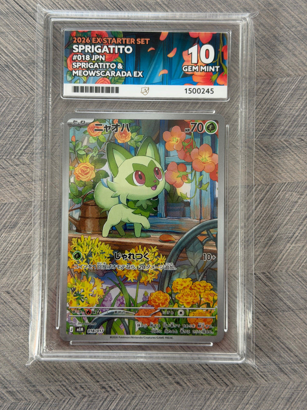 Sprigatito 018/1083 EX Starter Set Japanese - Gem Mint 10 Ace Grading Card