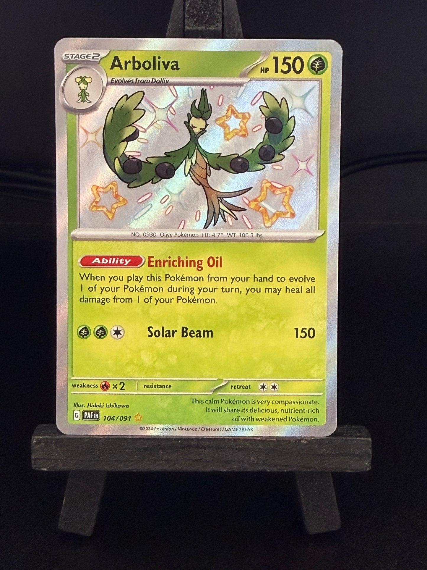 Arboliva 104/091 Baby Shiny Paldean Fates Pokémon Card - English