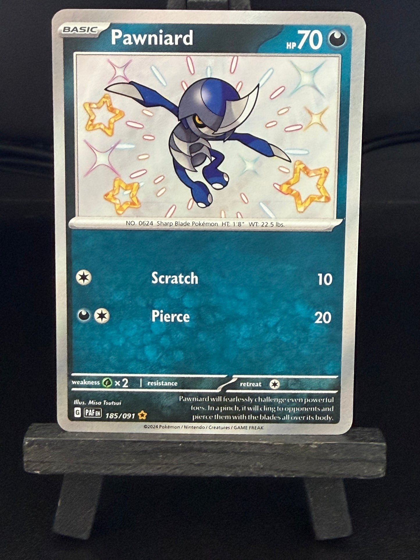 Pawniard 185/091 Baby Shiny Paldean Fates Pokémon Card - English