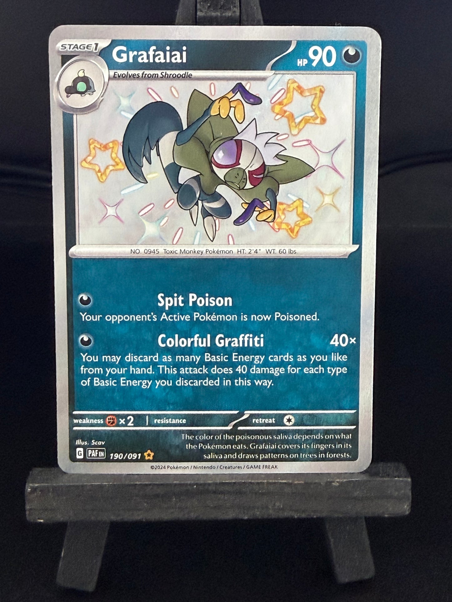 Grafaiai 190/091 Baby Shiny Paldean Fates Pokémon Card - English