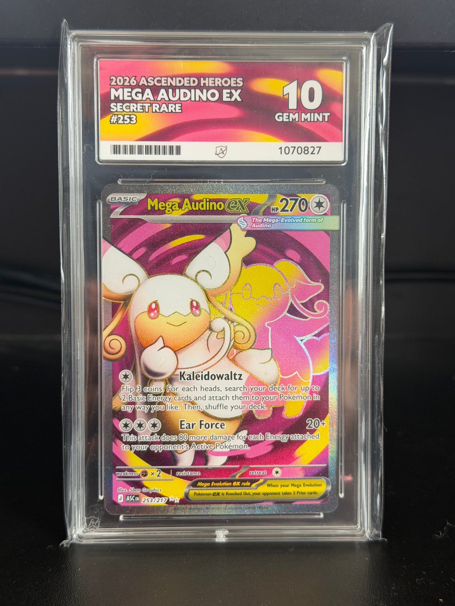 Mega Audino EX 253/217 - Ascended Heroes - Gem Mint 10 Ace Grading Card