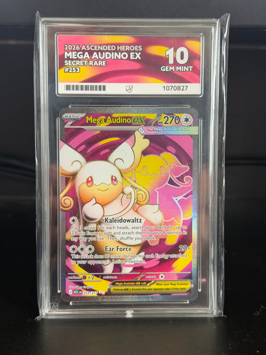Mega Audino EX 253/217 - Ascended Heroes - Gem Mint 10 Ace Grading Card