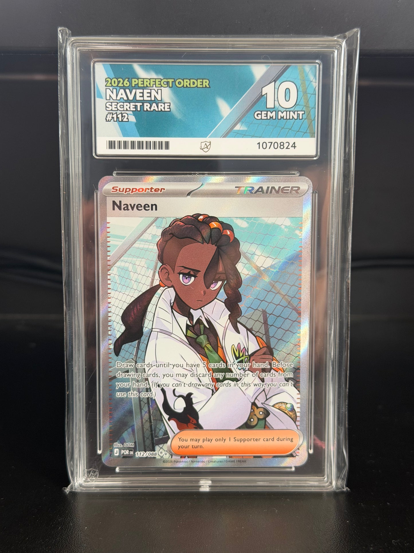 Naveen 112/088 Full Art - Perfect Order - Gem Mint 10 Ace Grading Card