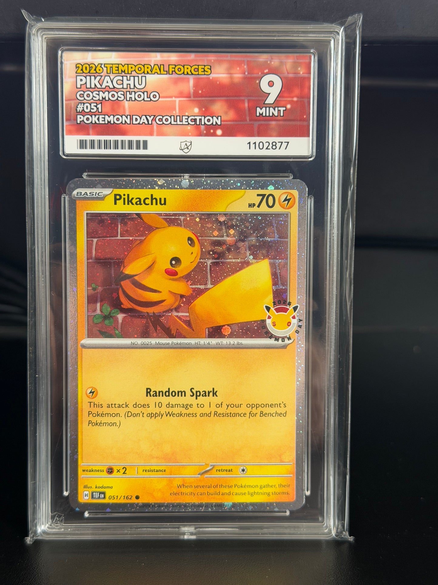 Pikachu 051/162 2026 Pokémon Day Promo Mint 9 Ace Grading Card