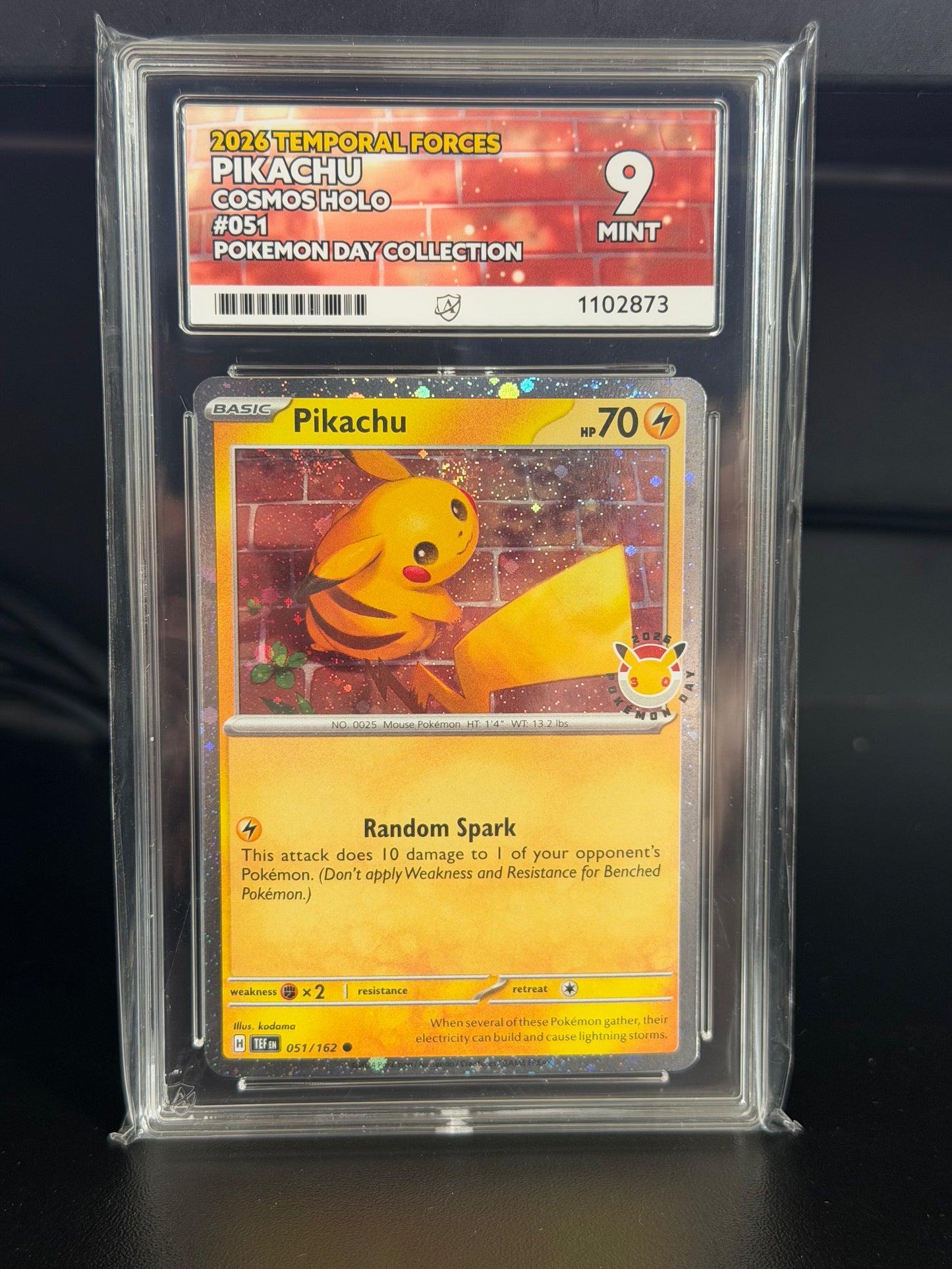 Pikachu 051/162 2026 Pokémon Day Promo Mint 9 Ace Grading Card