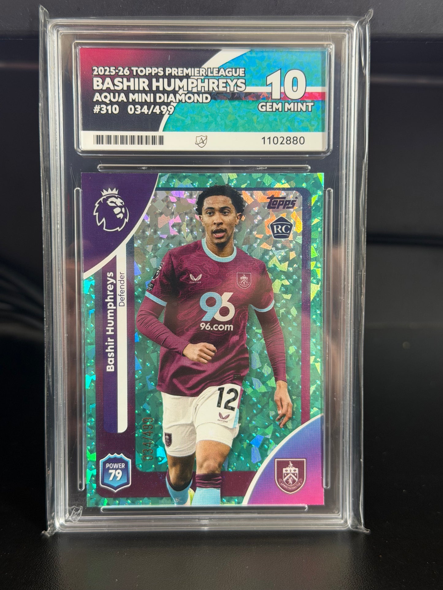 Topps Premier League 2025/26 Bashir Humphreys #310 034/499 - Gem Mint 10 Ace Grading (Copy)
