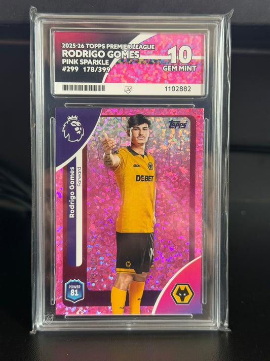 Topps Premier League 2025/26 Rodrigo Gomes #299 178/399 - Gem Mint 10 Ace Grading