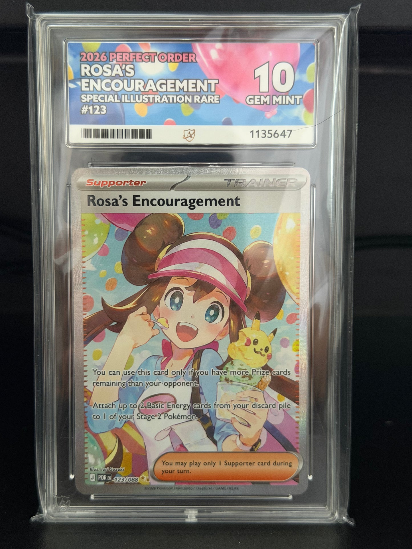 Rosa's Encouragement 123/088 SIR - Perfect Order Gem Mint 10 Ace Grading Card