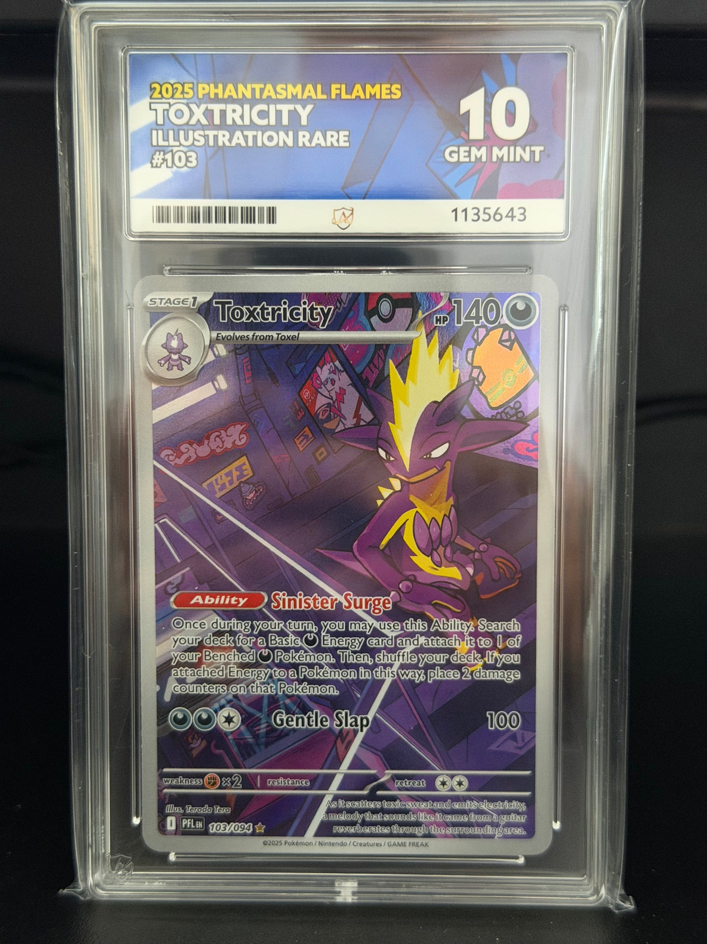 Toxtricity 103/094 IR - Phantasmal Flames Gem Mint 10 Ace Grading Card