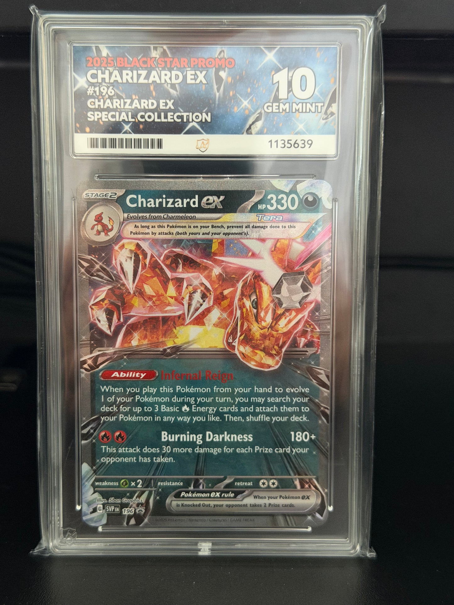 Charizard EX SVP 196 - Black Star Promo Gem Mint 10 Ace Grading Card