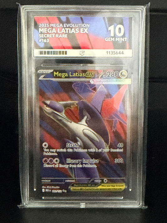 Mega Latias EX 163/132 - Full Art Mega Evolution Gem Mint 10 Ace Grading Card