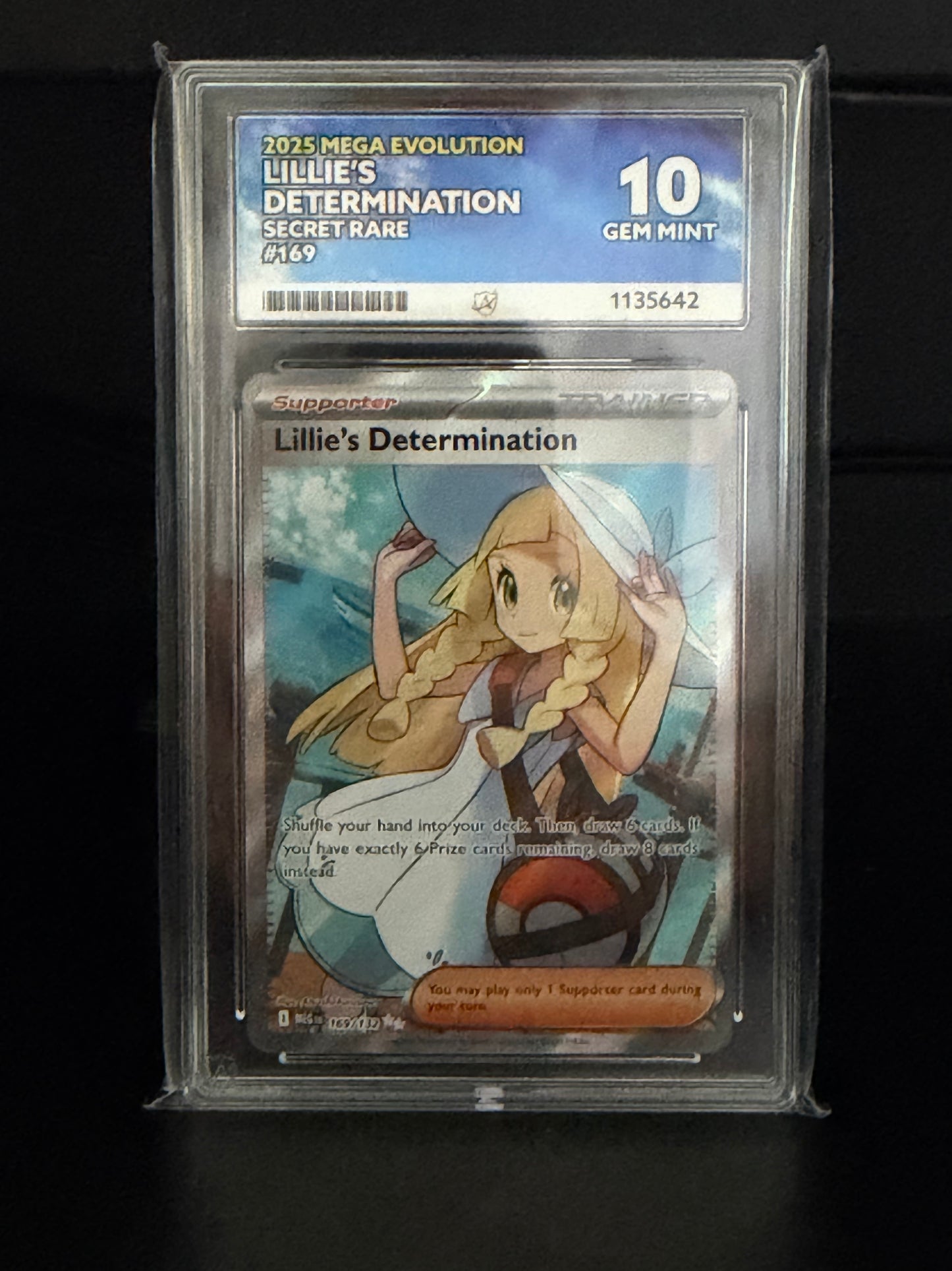 Lillie's Determination 169/132 - Full Art Mega Evolution Gem Mint 10 Ace Grading Card