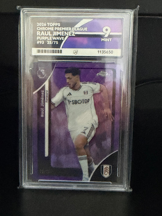 Topps Chrome Premier League 2026 Raul Jimenez #93 25/75 - Mint 9 Ace Grading