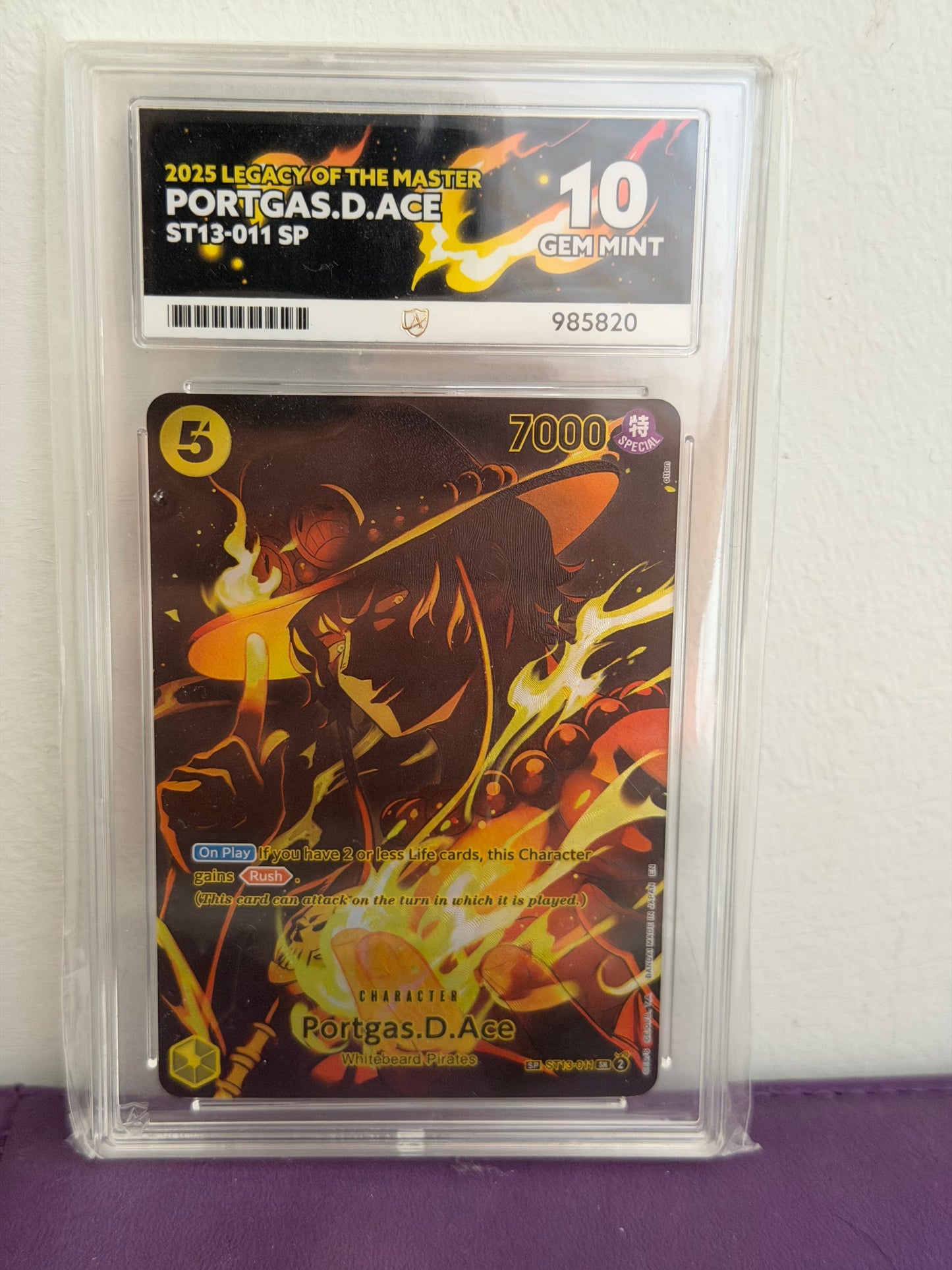 Portgas.D.Ace ST13-011 SP - Legacy of the Master Gem Mint 10 Ace Grading
