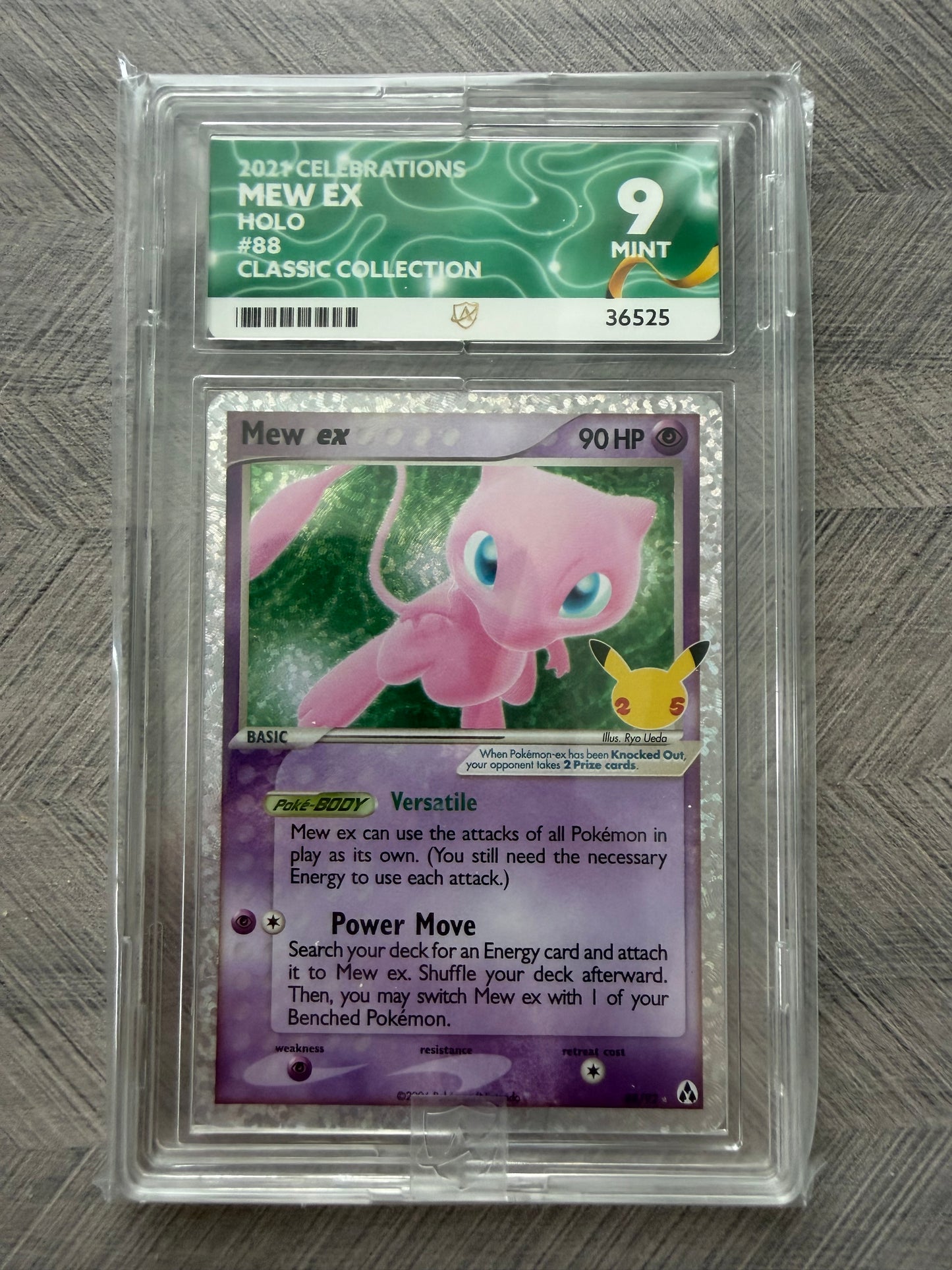 Mew EX - 88/92 - Classic Collection Celebrations - Mint 9 Ace Grading Card