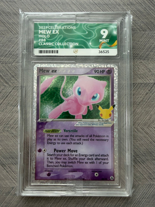 Mew EX - 88/92 - Classic Collection Celebrations - Mint 9 Ace Grading Card
