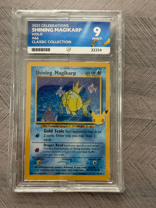Shining Magikarp - 66/64 - Classic Collection Celebrations - Mint 9 Ace Grading Card