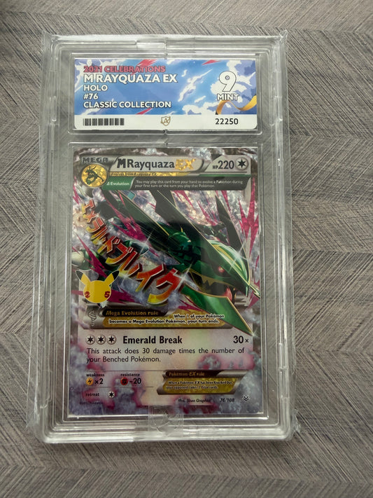 M Rayquaza EX - 76/108 - Classic Collection Celebrations - Mint 9 Ace Grading Card