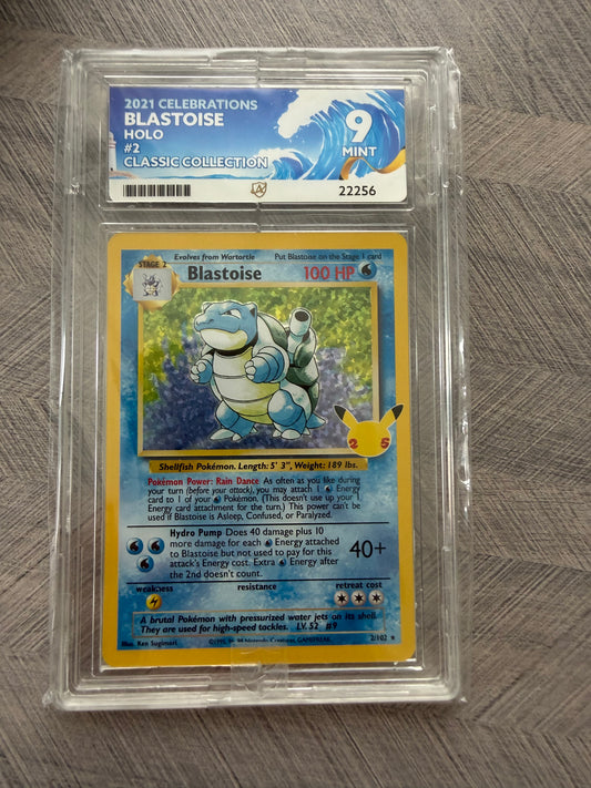 Blastoise - 2/102 - Classic Collection Celebrations - Mint 9 Ace Grading Card