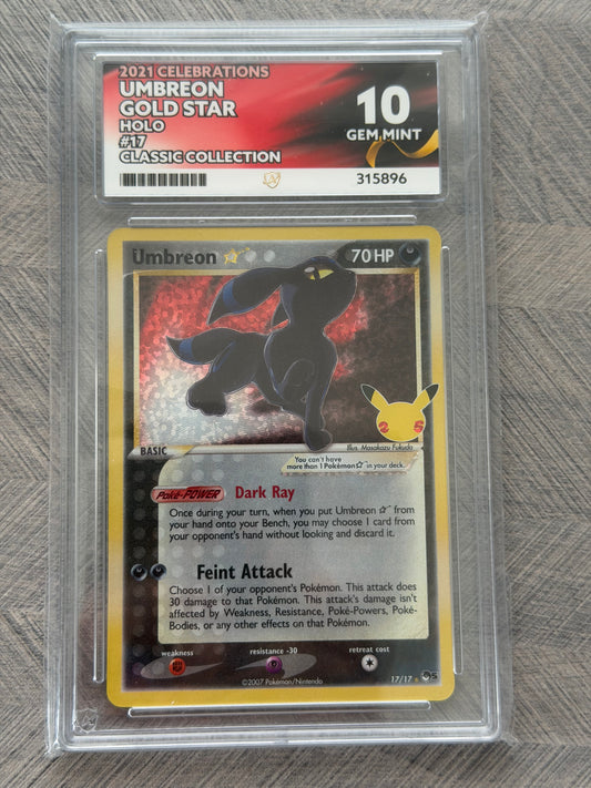 Umbreon - 17/17 - Classic Collection - Celebrations - Gem Mint 10 Ace Grading Card