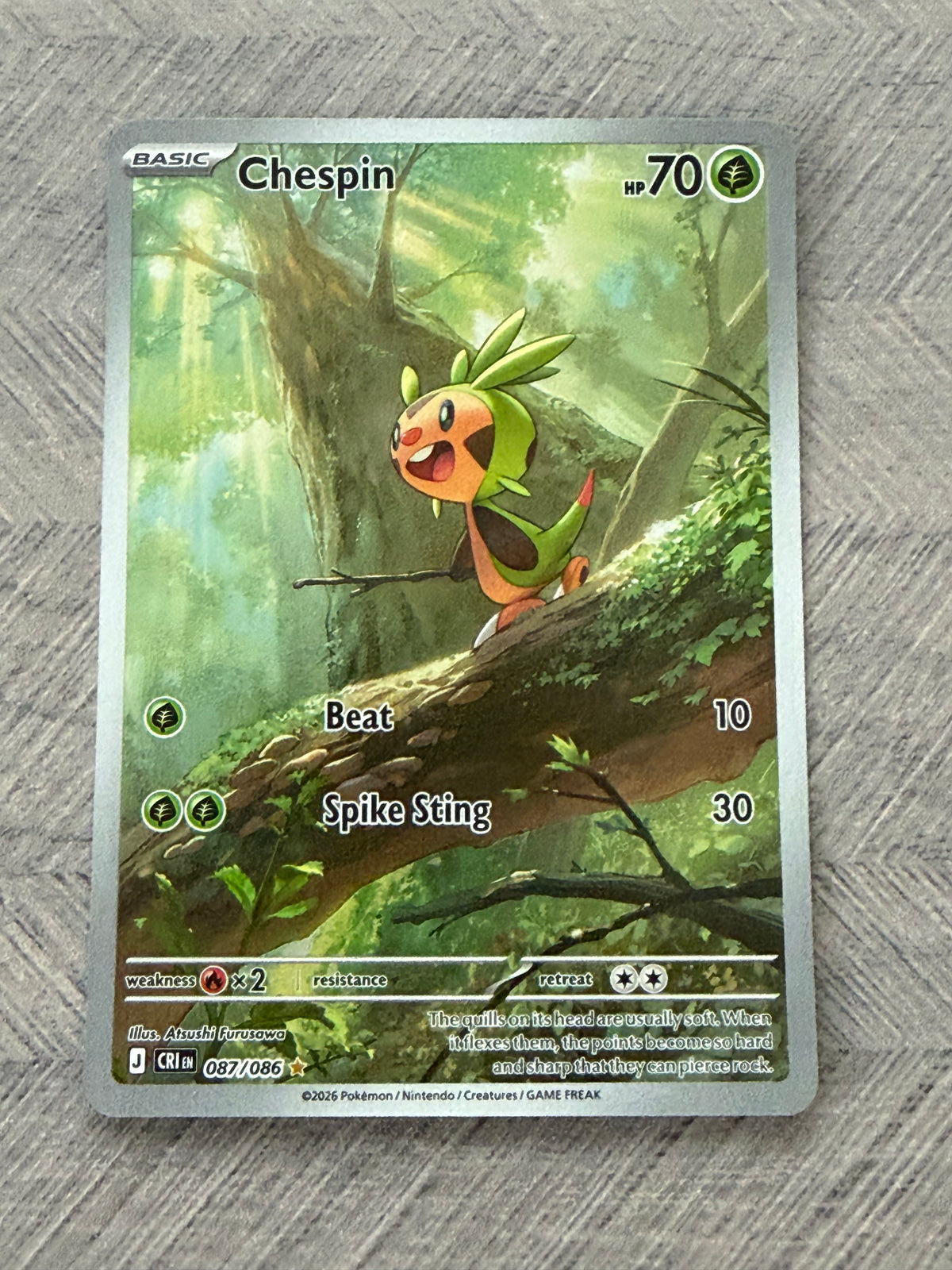 Chespin 087/066 IR Chaos Rising Pokémon Card - English