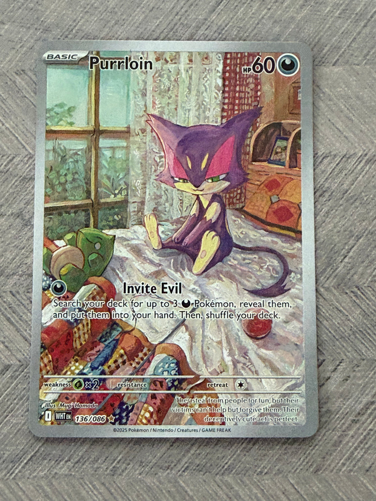 Purrlion 136/086 IR Black Bolt Pokémon Card - English