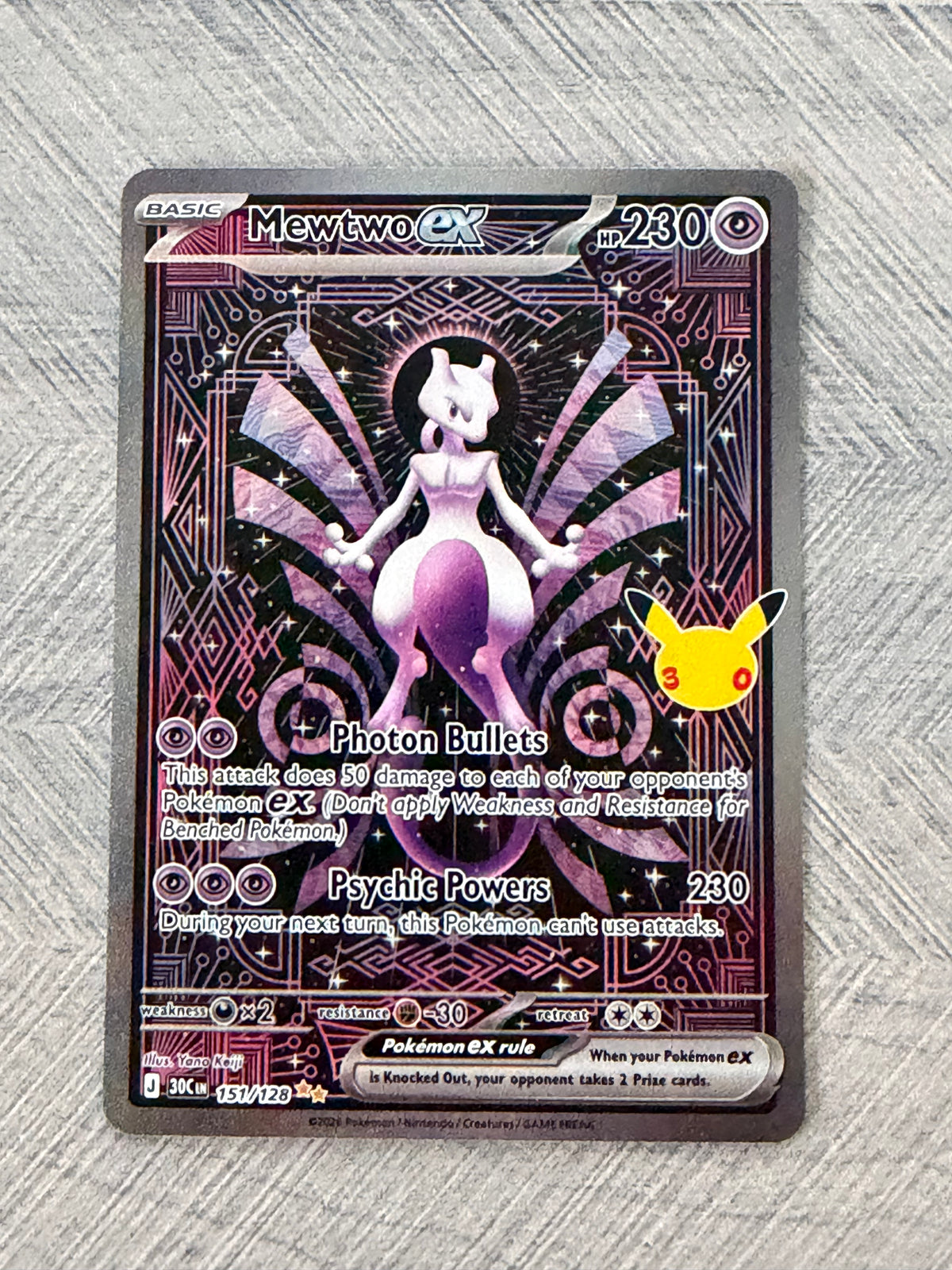 Mewtwo EX 151/128 SIR 30th Celebration Pokémon Card - English