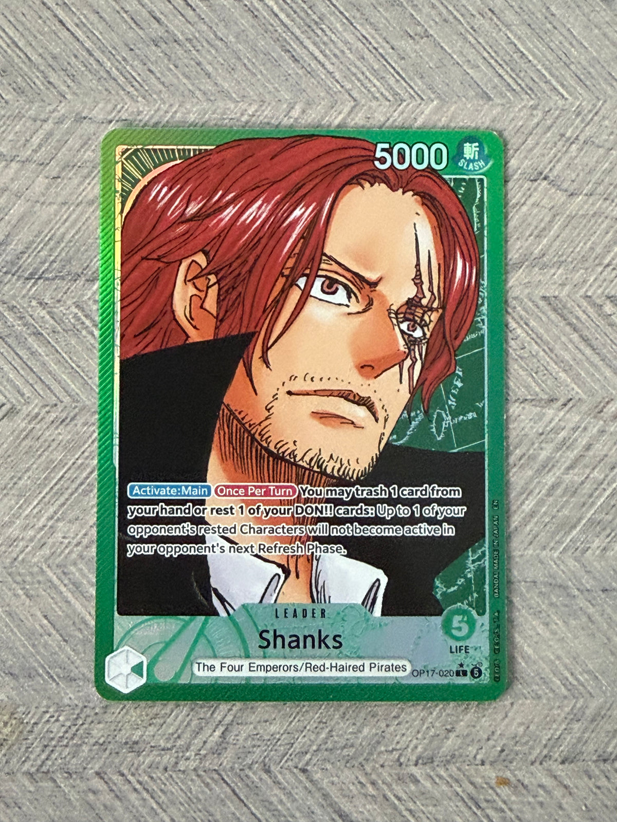 Shanks OP17-020 Leader Alt Art The Worlds Strongest Warriors One Piece Card - English