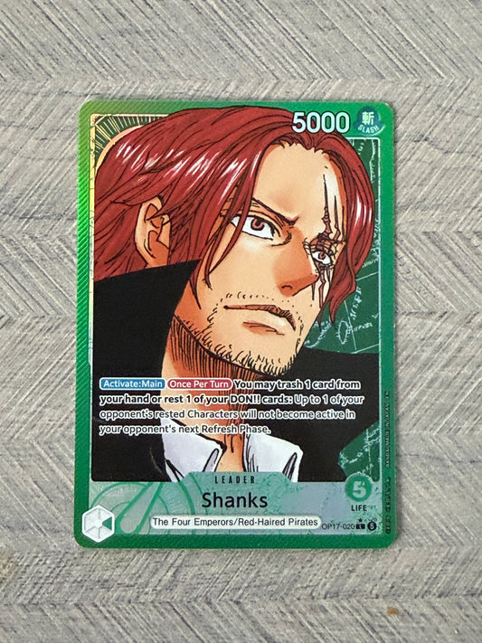 Shanks OP17-020 Leader Alt Art The Worlds Strongest Warriors One Piece Card - English