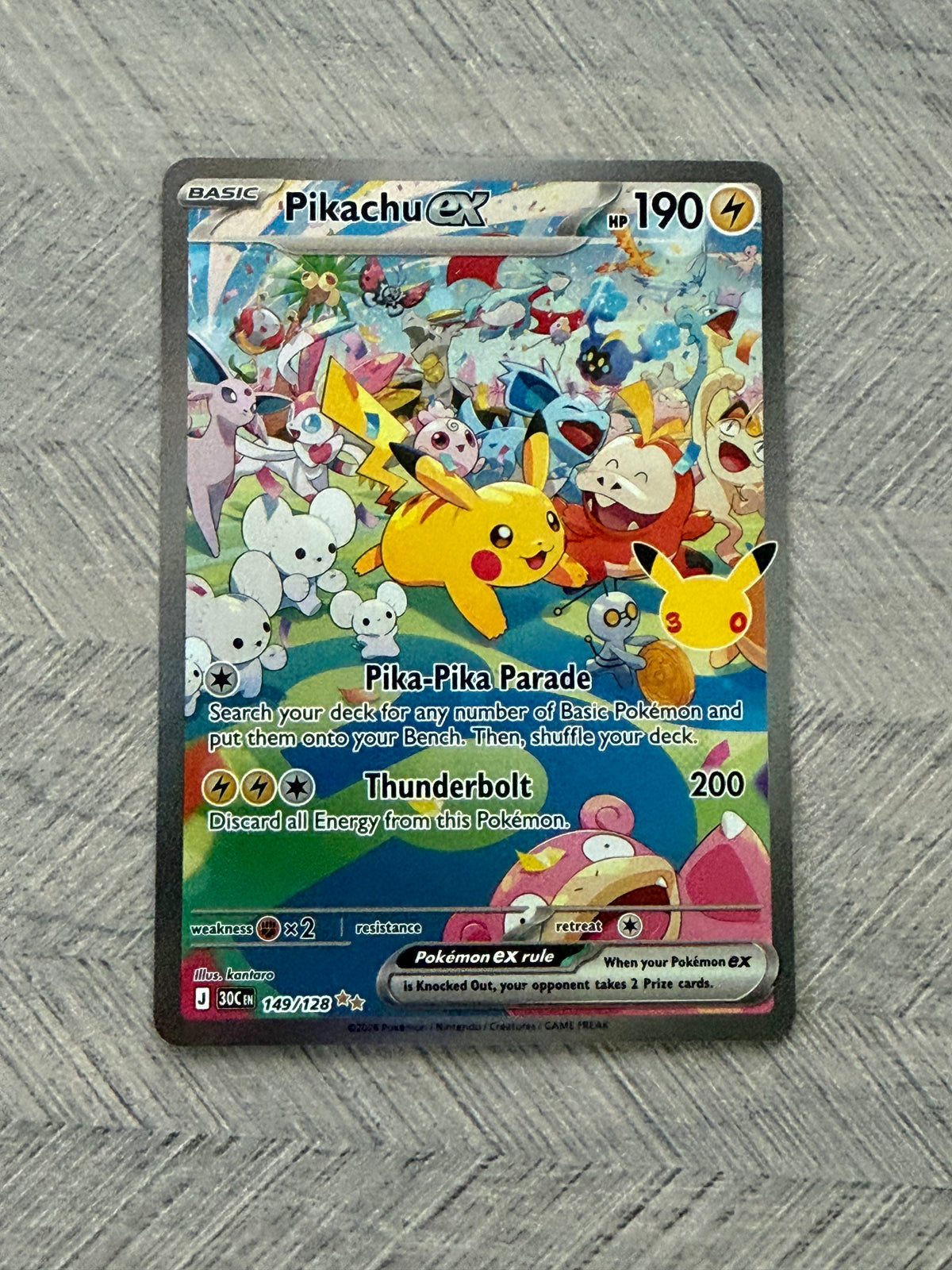 Pikachu EX 149/128 SIR 30th Celebration Pokémon Card - English